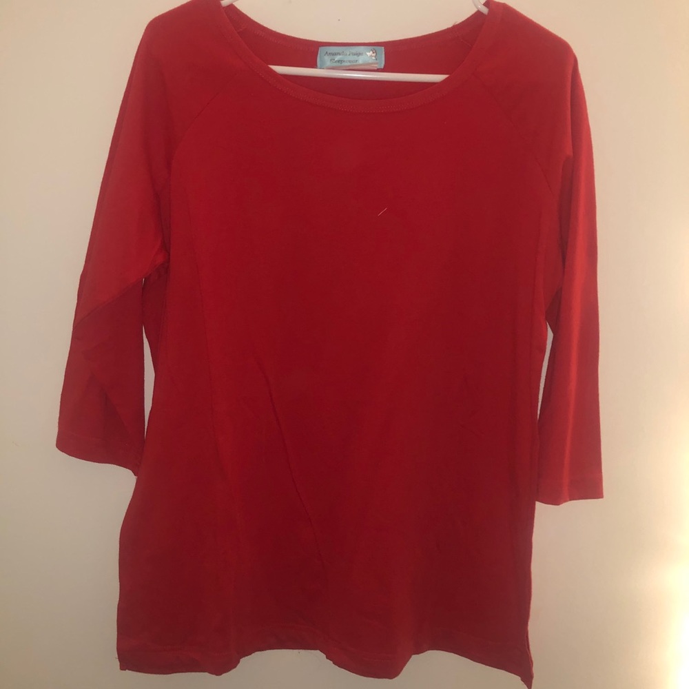 red sleep shirt